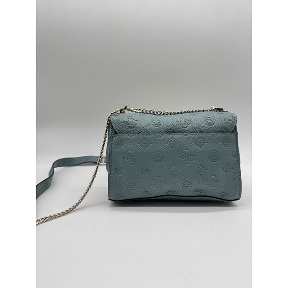 GUESS Cresidia logo embossed convertible small shoulder crossbody bag -Teal - Picture 13 of 14